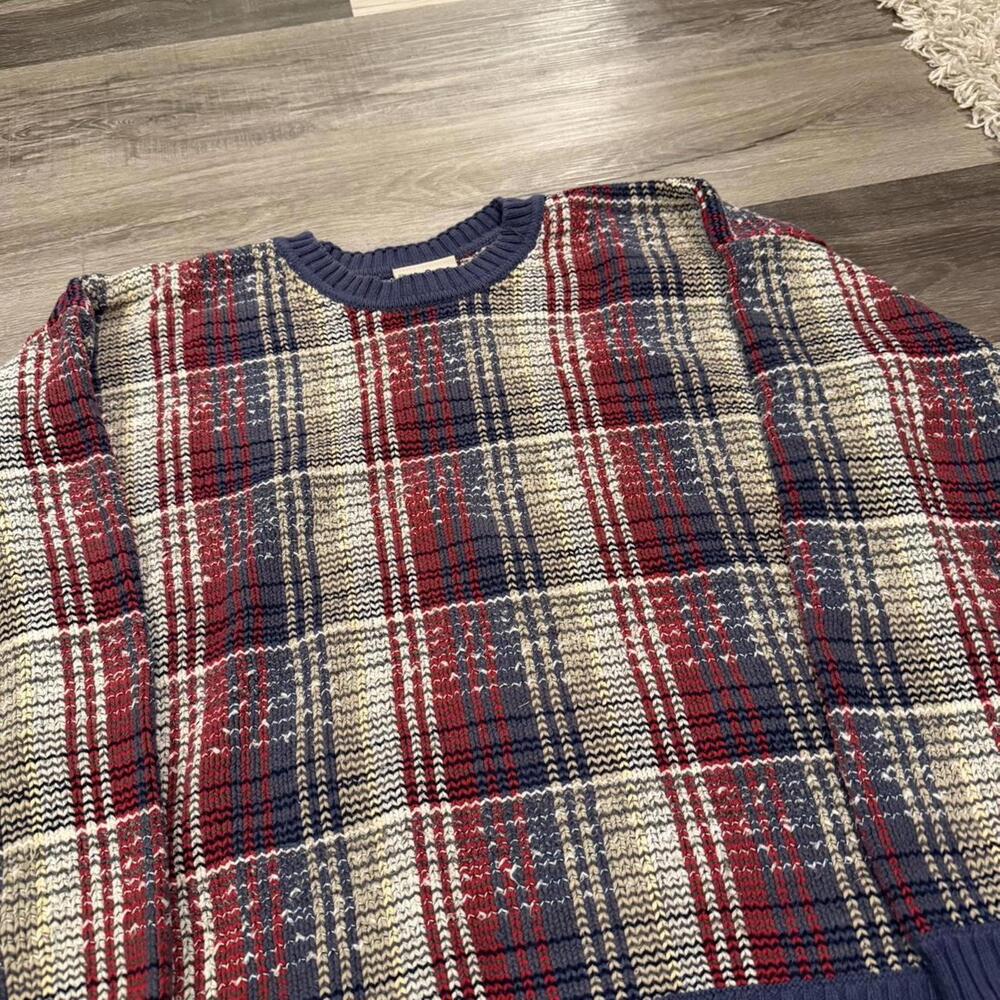 Vintage northern reflections square pattern knit sweater 90s